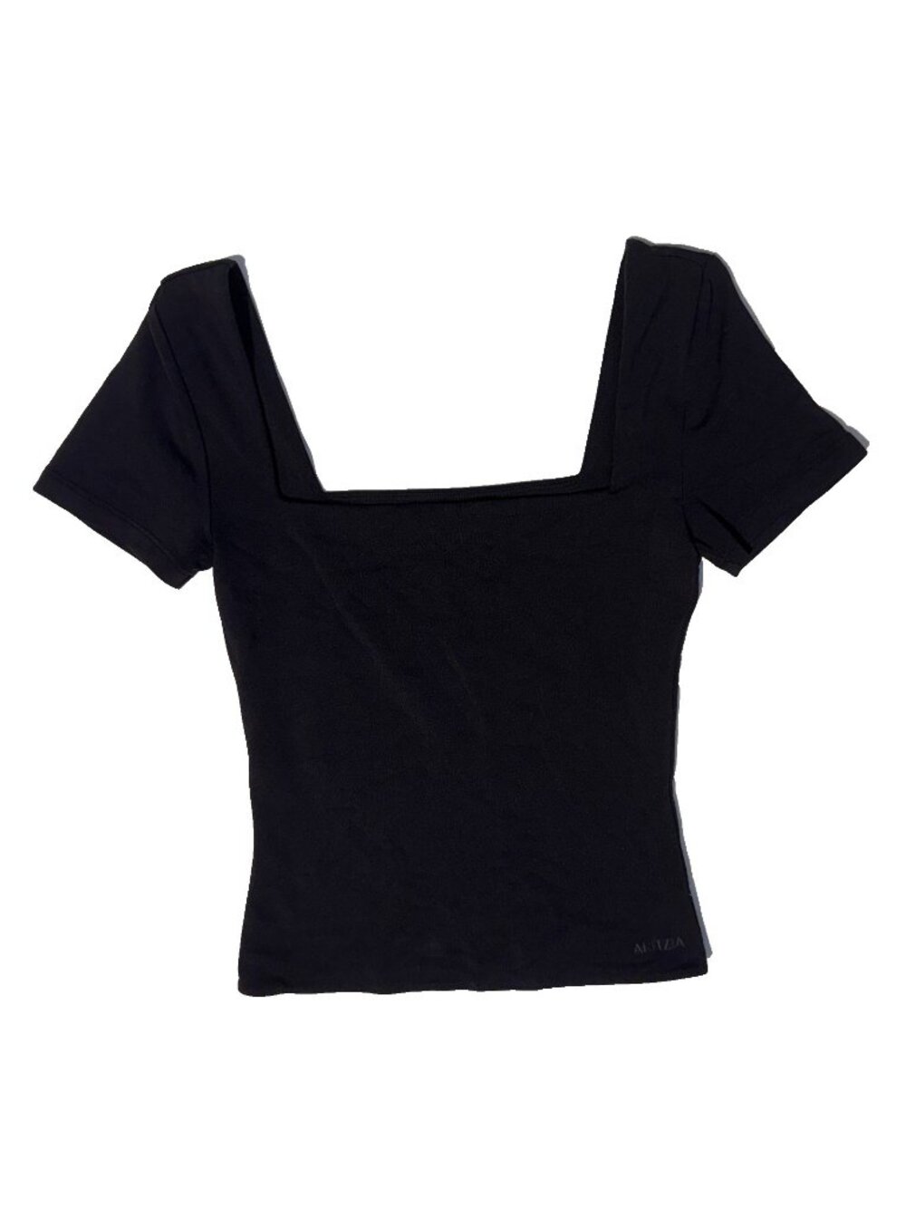 Aritzia Original Contour Square neck Hip short Sleeve Top black XS